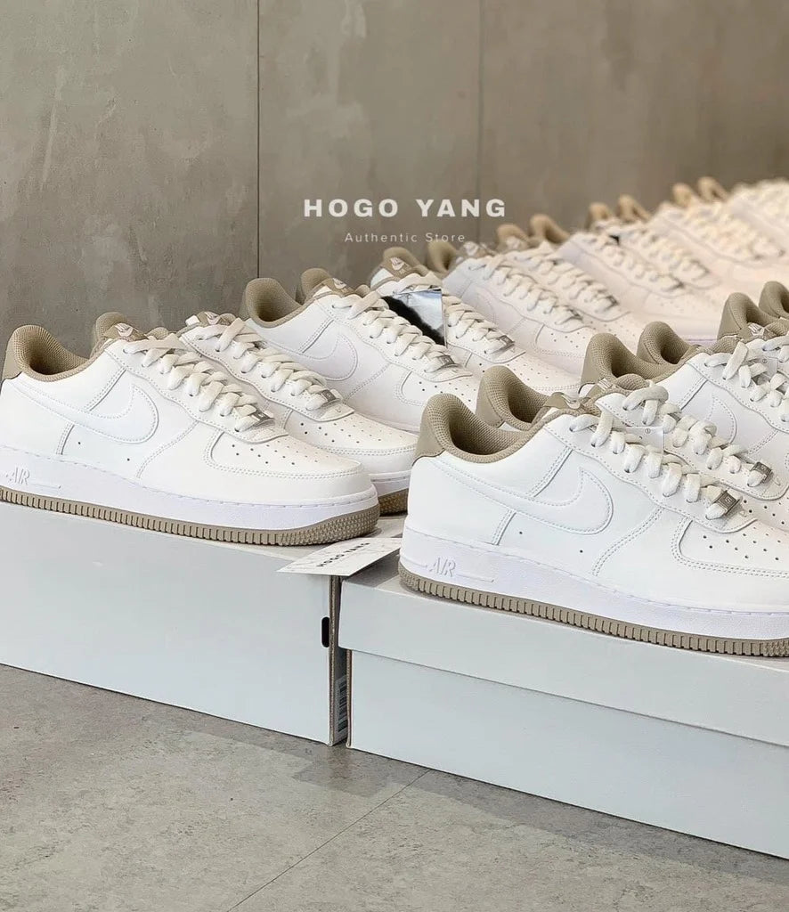 Hand-Crafted AF 1 White Taupe