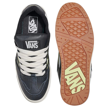 Vans Upland noir et lime, vue de dessus et semelle gomme