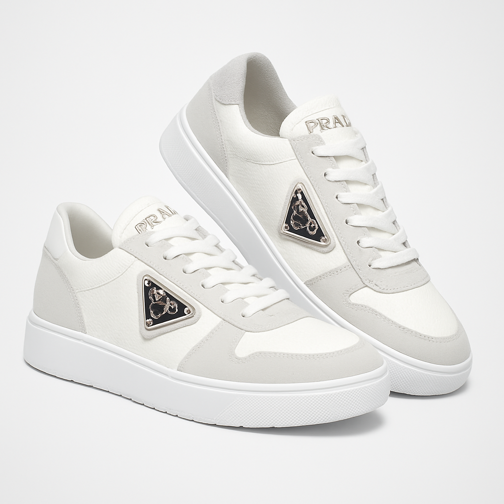Prada downtown colour-block leather sneakers