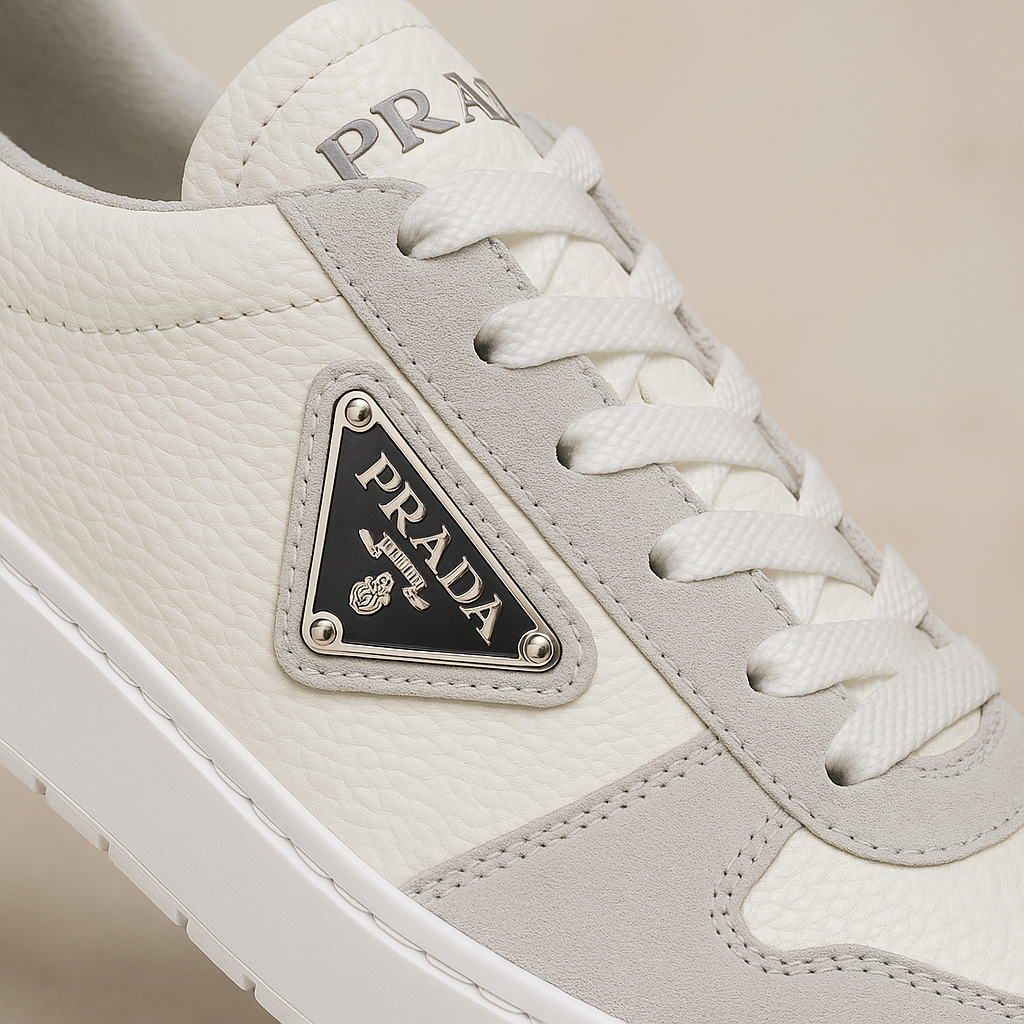 Prada downtown colour-block leather sneakers