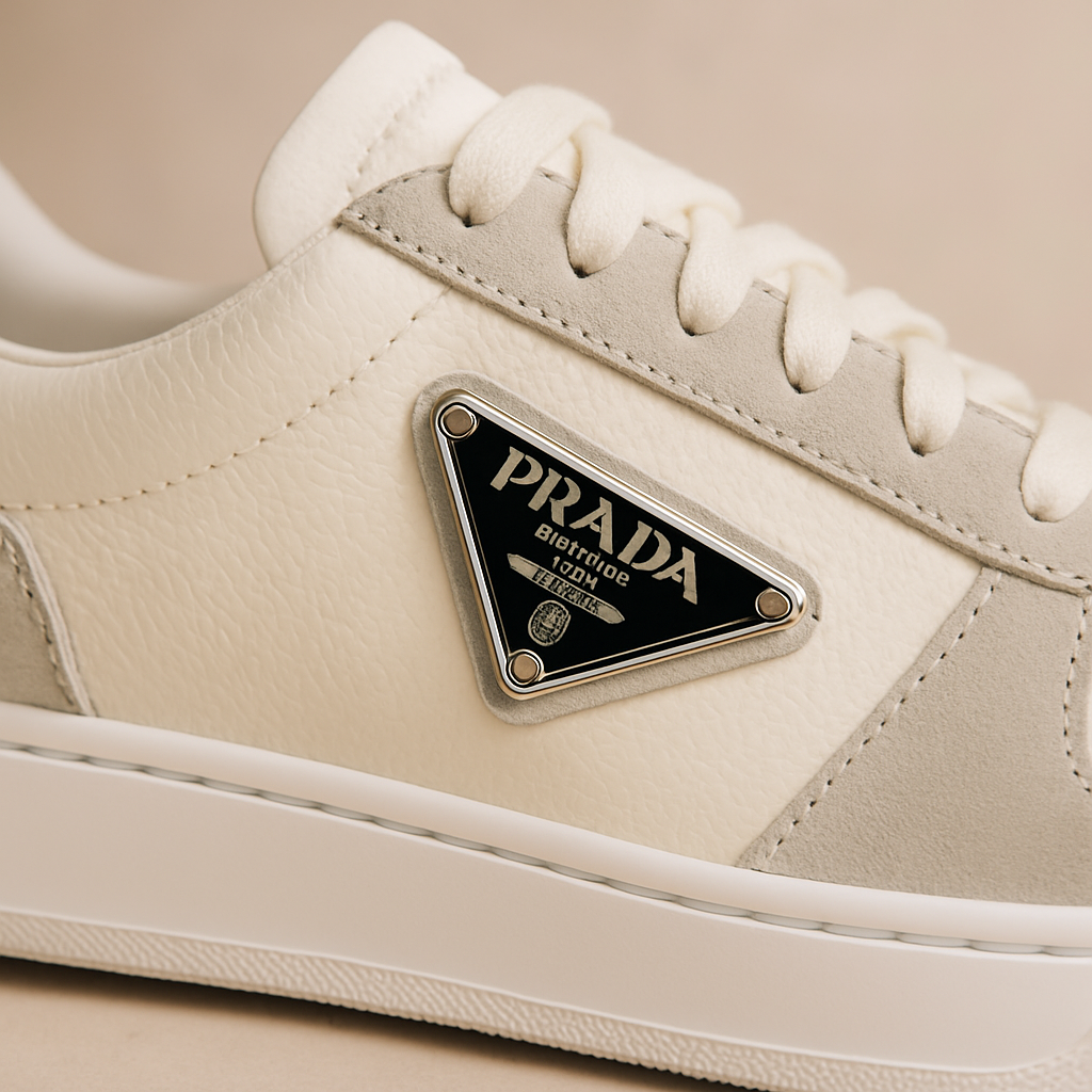 Prada downtown colour-block leather sneakers
