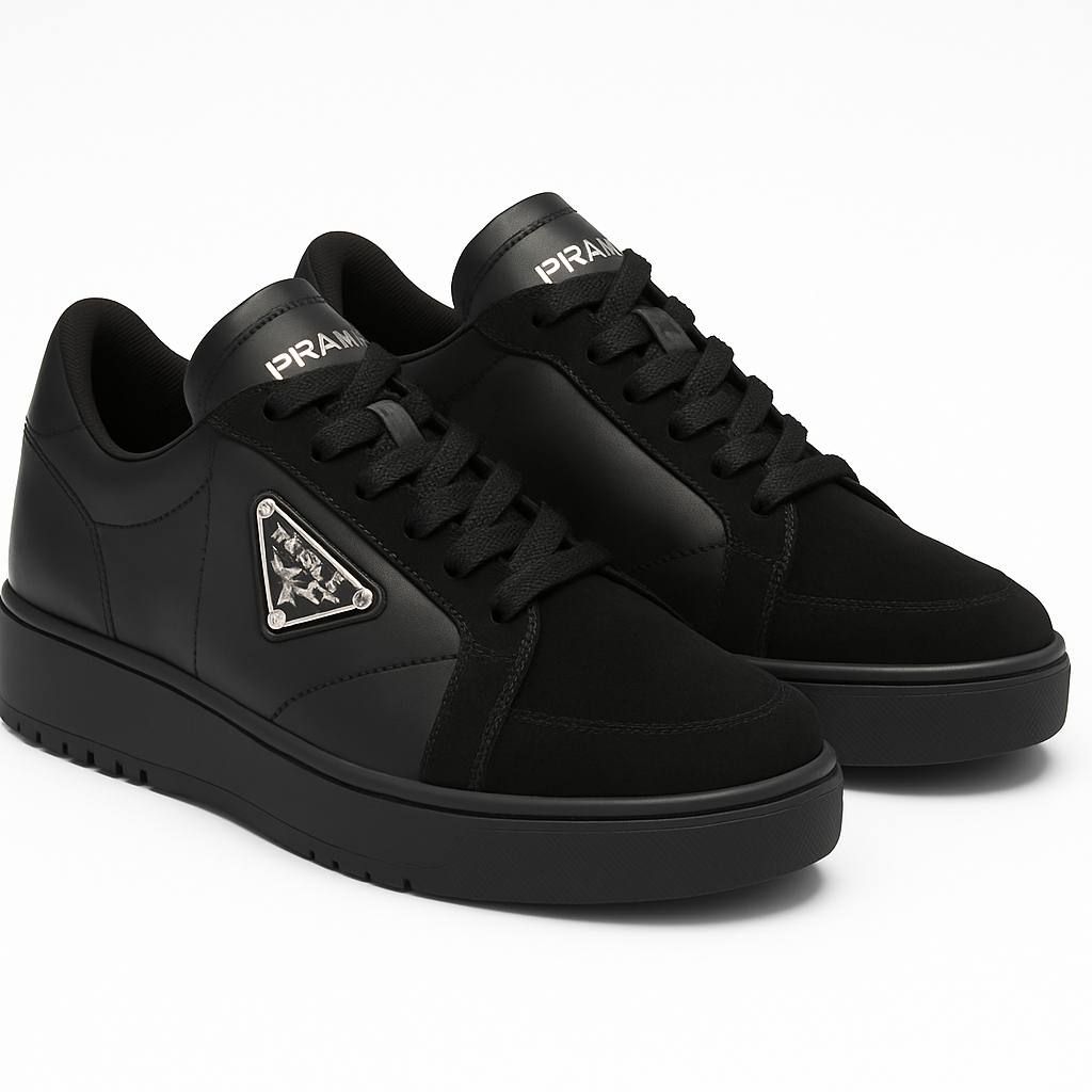 Prada downtown colour-block leather sneakers