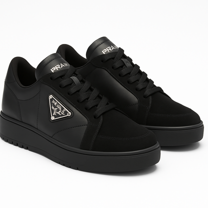 Prada downtown colour-block leather sneakers