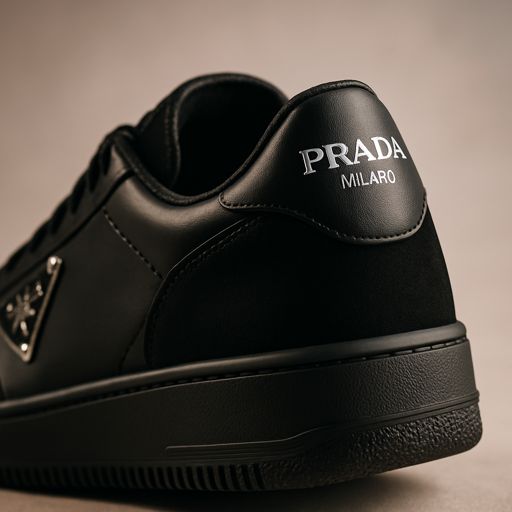Prada downtown colour-block leather sneakers