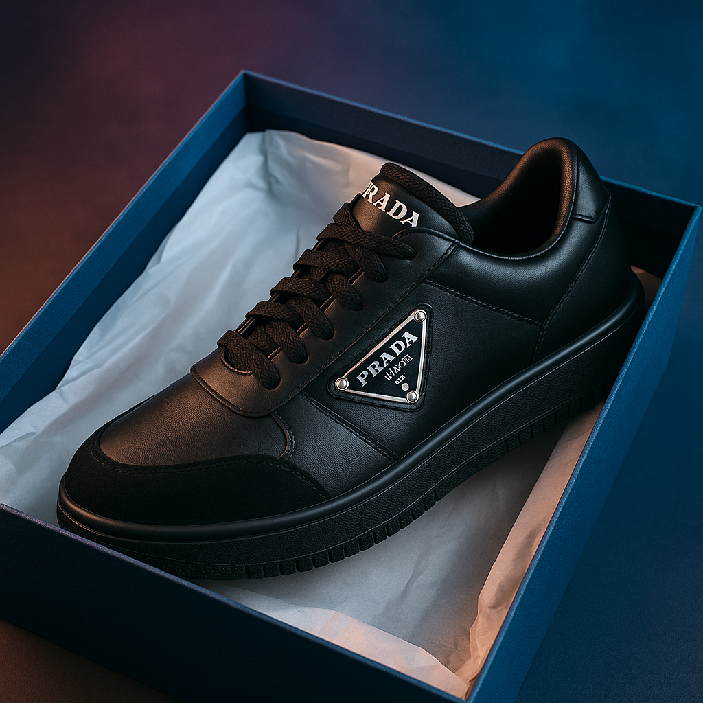 Prada downtown colour-block leather sneakers