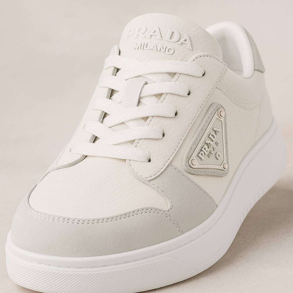 Prada downtown colour-block leather sneakers