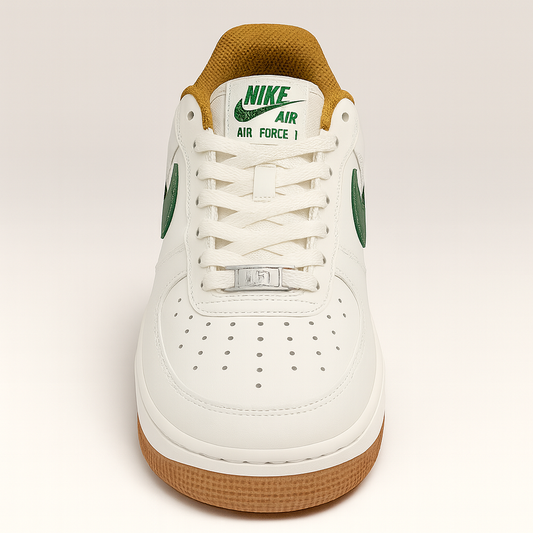 NlKE Air Force 1 Cream White Beige Green Gum