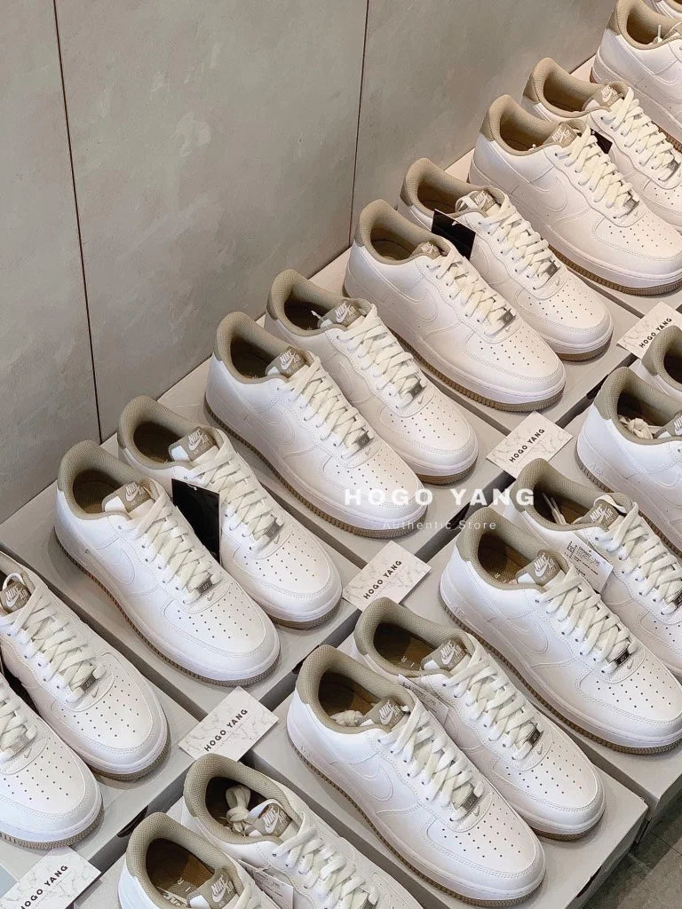 Hand-Crafted AF 1 White Taupe